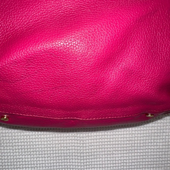 Tory Burch Amanda Magenta Pink Pebbled Leather Hobo Shoulder Bag w/Tassel Charm - Picture 16 of 16